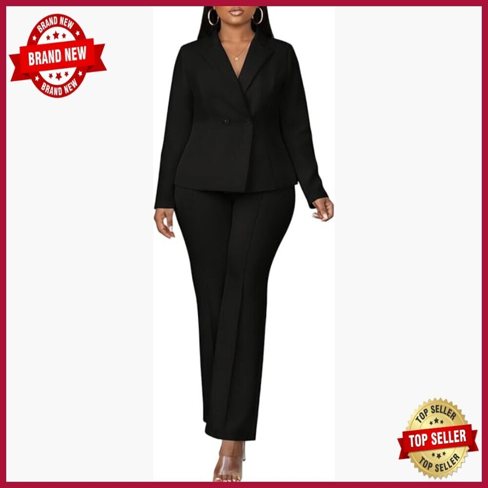 Double Breasted Blazer Pants Suit Set Business Casual Office Work Outfit